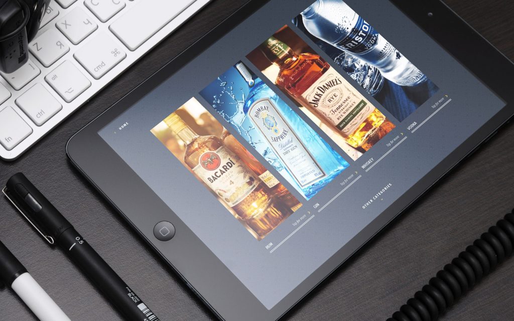 An iPad featuring Bacardi's sales enablement tool 
